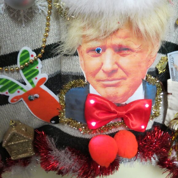 Trump Ugly Christmas Sweater Mens size Large, Funny - Picture 3 of 10